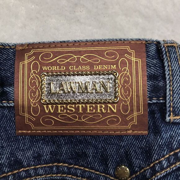 80s LAWMAN WESTERN Jean Women 1(24x34) Slim Fit Long Inseam Button Leg Vintage - Picture 6 of 16